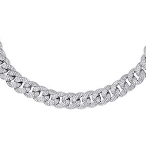 Juwelier Emo - Cuban Link Ketting Zilver Iced Out - Zirkonia stenen - Breedte 11.5 MM - Lengte 60 CM