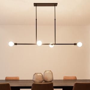 Atmooz - Hanglamp Dots Large - E27 - 4 Lichtpunten - Woonkamer / Slaapkamer / Eetkamer - Plafondlamp - Zwart - Metaal - Hoogte : 87cm