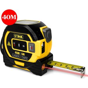 Rolmaat Multifunctionele Digitale Laser - 40M - Afstandsmeter - Elektronische Metrische Systeem - 5M Meetlint - Roestvrij - Afstandsmeters - Display - Slimme rolmaat - Staza
