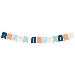 Slinger Happy Birthday - Blauw Perzik Mint