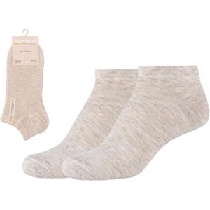 Camano Silky Feeling Sneakersokken unisex 39/42 Beige mel. 2 PACK naadloos zonder knellende elastiek