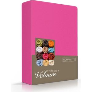 Fluweel Zachte Hoeslaken Velours Lits-jumeaux Fuchsia | 180/190/200x200/210/220 | Comfortabel En Luxe | Rondom Elastiek