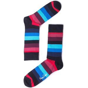 Happy Socks Stripe Sokken - Rood/Zwart/Blauw - Maat 36-40