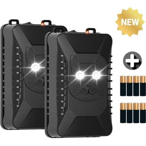 Verjager - Marterverjagers - Ongedierteverjager - Multifunctionele Set Binnen & Buiten - Batterijen, 12V & Auto accu - Marters, Muizen & Ratten - Steenmarter Verjager PRO - 2 stuks - Incl. Batterijen