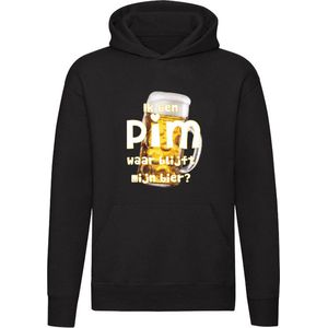 Ik ben Pim, waar blijft mijn bier Hoodie - cafe - kroeg - feest - festival - zuipen - drank - alcohol - naam - trui - sweater - capuchon