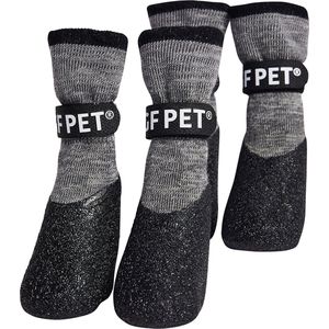 GF Pet All Terrain Boots - Hondenschoenen 4 Stuks - Antislip Pootbeschermer Sokken voor Hond - Maat XL - Houtskool