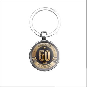 Sleutelhanger Glas - Gefeliciteerd 50 Jaar Getrouwd