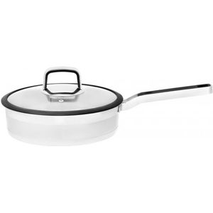 Maku Kitchen life Hapjespan staal met glazen deksel 2,5 L 25 cm