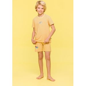 Woody pyjama jongens/heren - roest/geel gestreept - koala - 241-10-PZA-Z/931 - maat 116