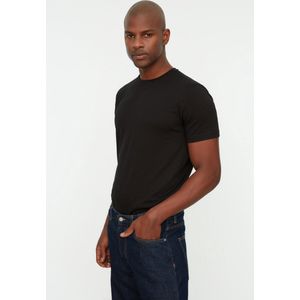 Trendyol TMNSS22TS0271 Volwassenen Mannen T-shirt Single pack - Zwart - S