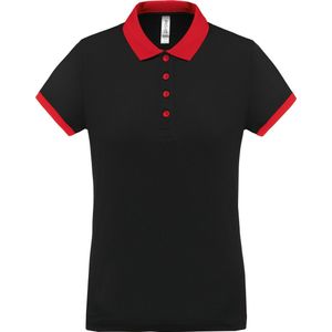 Damessportpolo 'Proact' met korte mouwen Black/Red - XXL