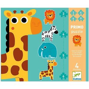 Djeco Diertjes uit de zoo - 4 puzzels - 3, 4, 5 en 6 stukjes