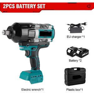 Slagmoersleutel - met Accu - Slagschroevendraaier - Brushless - 3100Nm Draadloze - 3/4 Inch - Elektrische Wrench - 18V Batterij - Handgereedschap - 2 Batterij