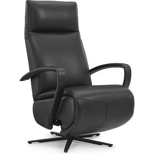 relaxzetel / fauteuil electrisch verstelbaar leder zwart
