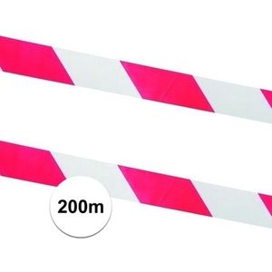 Afzetlinten rood/wit - 100 meter - 75 mm - markeerlinten 2 stuks