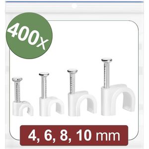 Quadrios 24CA425 Spijkerclip 24CA425 Bundel-Ø (bereik) 2 tot 10 mm Wit 400 stuk(s)