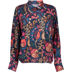 Geisha Blouse Blouse Met Print 43670 20 Blue/coral Combi Dames Maat - M