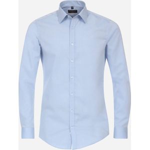 Redmond slim fit overhemd - popeline - blauw - Strijkvriendelijk - Boordmaat: 39/40