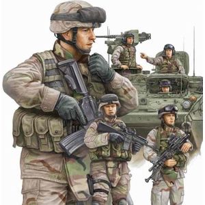 Trumpeter - 1/35 Modern Us Army Armor Crewman En Infantry - Trp00424 - modelbouwsets, hobbybouwspeelgoed voor kinderen, modelverf en accessoires