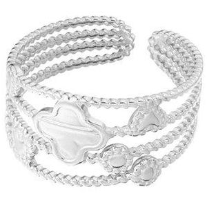 Yehwang - Zilveren Ring Klaver Hart - Stainless Steel - Zilver - Meerlagig - Sieraad - Sieraden - Cadeau - Cadeautip - Moederdag