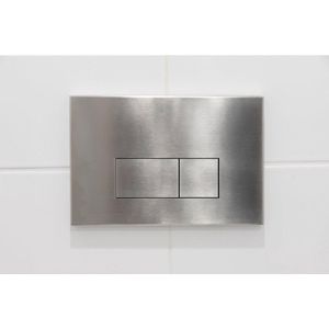 FugaFlow Eccelente Press Bedieningsplaat - bedieningspaneel voor Geberit UP320 inbouwreservoir - dualflush - rechthoekige knoppen - metaal RVS