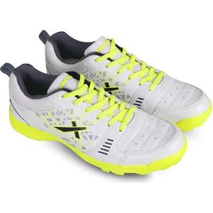 Vector X Blaster 22Y Cricket Schoenen | Wit & Groen | Maat: EU 37, UK 3, US 4 | Materiaal: Synthetisch Leer, Mesh & PVC | Voor Jongens en Mannen | Sluiting: Vetersluiting | Eva Sok Voering | Lichtgewicht Buitenzool