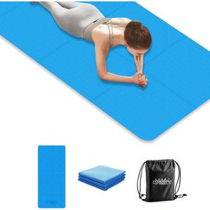 Yogamat gymnastiekmat voor fitness reizen yogamat opvouwbaar, antislip van TPE sportmat voor reizen, yoga, pilates