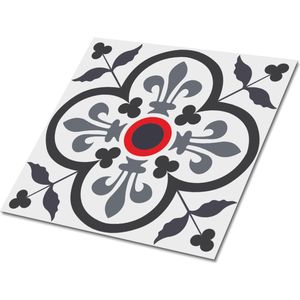 Tulup PVC Tegels - Bloemen en Koninklijke Motieven Vinyl Tegels - 30 cm x 30 cm - Grijs Vloer Tegels PVC - Verpakking van 9 stuks - Vinyl Vloer Tegels - Mozaïek Plaktegels - Zelfklevende PVC Tegels - Plaktegels keuken en Badkamer