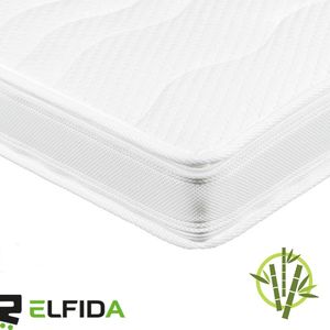 Elfida - Luxe Bamboo Schuim Topper - Hybrid Schuim - Wasbare hoes - 12 cm dik - 80 x 200 cm