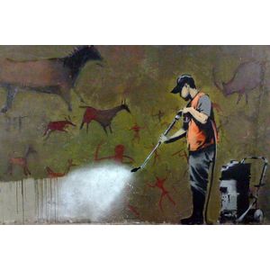 Banksy graffity cleaner-150x100cm-plexiglas