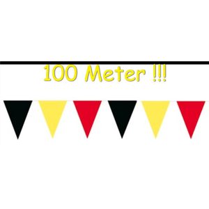 Vlaggenlijn België - 100 Meter - Zwart / Geel / Rood