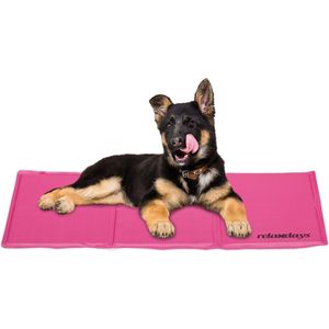 Relaxdays koelmat hond - verkoelende mat - stevige hondenmat met gel - koelkussen kat - 50 x 90 cm