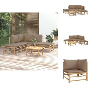 vidaXL Bamboe Tuinset - vidaXL - Tuinmeubelen - 69x69x65 cm - Modulair ontwerp - Tuinset