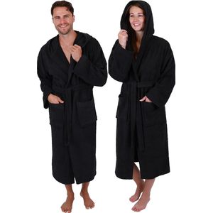 Katoenen badjas met capuchon voor heren en dames, saunabadjas, lange badjas, saunajurk