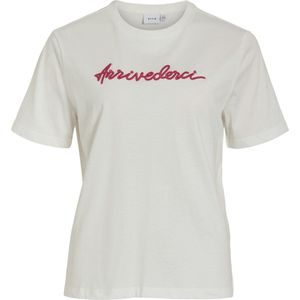 Vila T-shirt Visybil Arrividercy S/s T-shirt 14097444 Snow Arrivderc Dames Maat - XL
