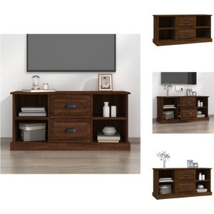 vidaXL TV-meubel Bruineiken 99.5 x 35.5 x 48 cm - Trendy en praktisch design - Duurzaam bewerkt hout - Voldoende opbergruimte - Stevig oppervlak - Kast