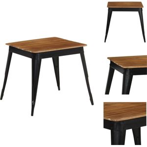 vidaXL Eetkamer Tafel - Eetkamer Tafels - Eettafel - Eettafels - Eettafel 75x75x76 cm massief acaciahout en staal