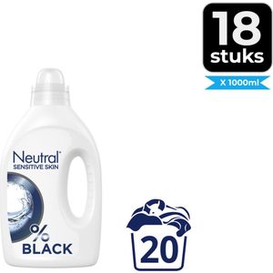 Neutral Vloeibaar Wasmiddel Zwart 1 liter - Voordeelverpakking 18 stuks
