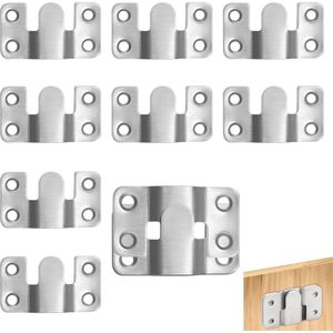 TRANKIELO® - Verborgen Montagebeugels 10 Stuks – Roestvrij Staal – Robuust en Veilig – 5.4cm x 3cm – Ideaal voor Wanddecoratie en Kunstwerken