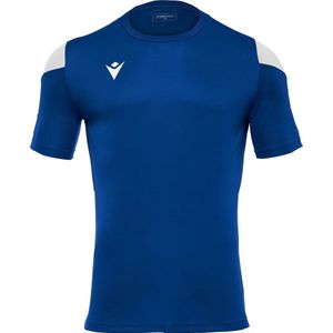 Macron Polis Shirt Korte Mouw Heren - Royal / Wit | Maat: L