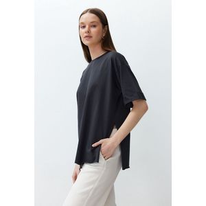 Trendyol TWOSS20TS0828 Volwassenen Vrouwen T-shirt 90 - Antraciet - M