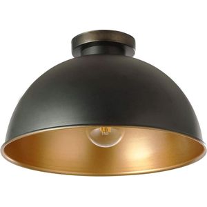 Trend24 Plafondlamp - Plafond lamp - Plafondlamp zwart - Plafonniere - Hanglamp zwart - Retro - Vintage - Zwart