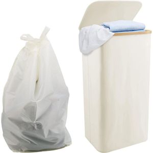 Opvouwbare wasmand 100L - Grote wasmand voor slaapkamer en badkamer - Beige