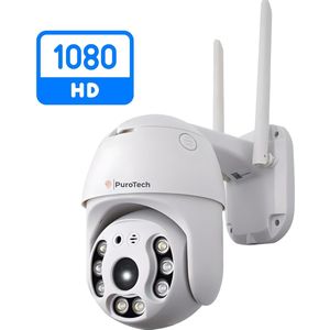 PuroTech Beveiligingscamera - Buitencamera met Nachtzicht - Wifi Smart Waterproof IP66 - Draaibaar en kantelbaar - Voor Binnen & Buiten - 1080P HD - Dome IP Camera - Nachtzicht - Draadloos Internet - Met Recorder