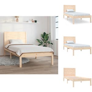 vidaXL Bedframe - Bedframes - Eenpersoonsbed - Bed - Bedframe massief hout 75x190 cm