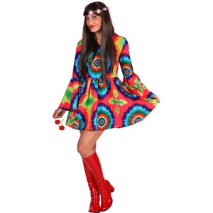 Hippie Jurk Daisy - Dames - Hippie Kostuum - Verkleedkleding - Regenboog - Maat XL