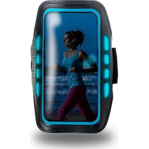 Azuri sport armband met LED verlichting - zwart