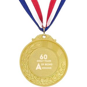Akyol - 60 jaar of being awesome medaille goudkleuring - Verjaardag - mensen die 60 jaar zijn geworden - cadeau