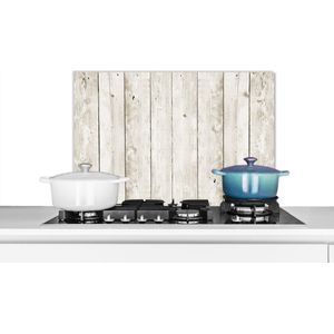Spatscherm keuken 70x50 cm - Kookplaat achterwand Design - Wit - Grijze - Plank - Muurbeschermer - Spatwand fornuis - Hoogwaardig aluminium