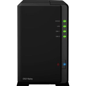 Synology DiskStation DS218play Ethernet LAN Desktop Zwart NAS | IronWolf 24TB 2x 12TB